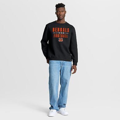 Men's Fanatics Black Cincinnati Bengals Powerful Throw Legacy Pullover Sweatshirt