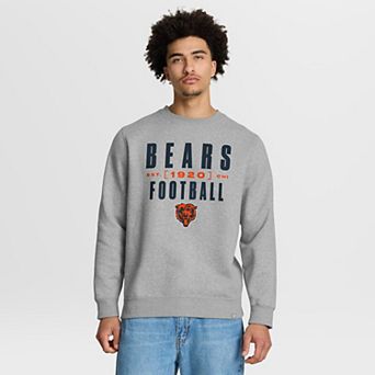 Men's Fanatics Heather Gray Chicago Bears Powerful Throw Legacy Pullover Sweatshirt