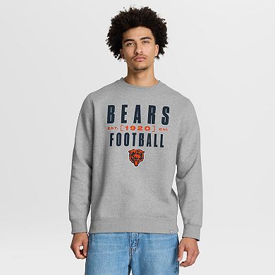 Men's Fanatics Heather Gray Chicago Bears Powerful Throw Legacy Pullover Sweatshirt