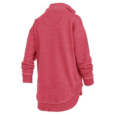 Women's Pressbox Scarlet Nebraska Huskers Northfork Sojourn Poncho Quarter-Zip Sweatshirt