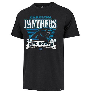 Men's '47 Black Carolina Panthers Stripe Splash Franklin T-Shirt