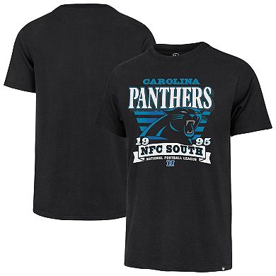 Men's '47 Black Carolina Panthers Stripe Splash Franklin T-Shirt