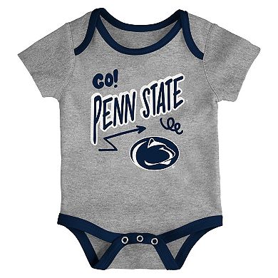 Newborn & Infant Outerstuff Penn State Nittany Lions Three-Pack All Day Play Bodysuit Set