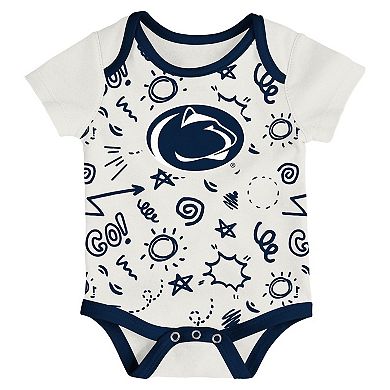 Newborn & Infant Outerstuff Penn State Nittany Lions Three-Pack All Day Play Bodysuit Set