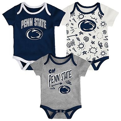 Newborn & Infant Outerstuff Penn State Nittany Lions Three-Pack All Day Play Bodysuit Set