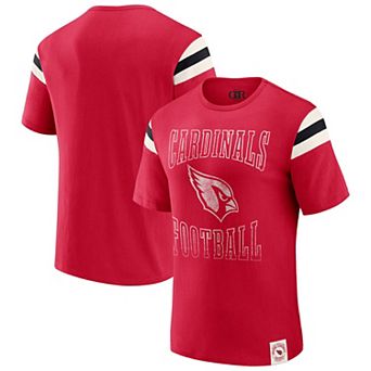 Men's Darius Rucker Collection by Fanatics Cardinal Arizona Cardinals Football Stripe Sleeve T-Shirt