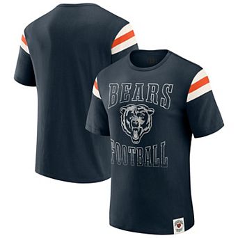 Men's Darius Rucker Collection by Fanatics Navy Chicago Bears Football Stripe Sleeve T-Shirt