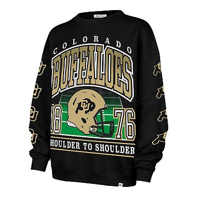 Women's '47 Black Colorado Buffaloes Go Big Oversized Pullover Sweatshirt