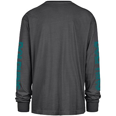 Men's '47 Black Miami Dolphins Cairn Ravine Foundation Throwback Long Sleeve T-Shirt