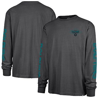 Men's '47 Black Miami Dolphins Cairn Ravine Foundation Throwback Long Sleeve T-Shirt