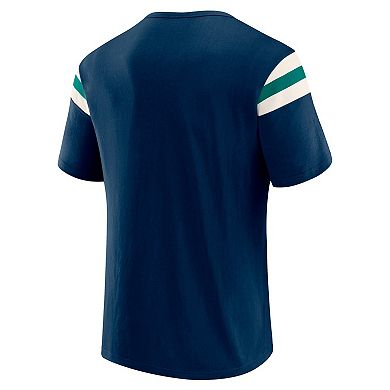Men's Darius Rucker Collection by Fanatics Navy Seattle Mariners Distressed Sleeve Stripe T-Shirt
