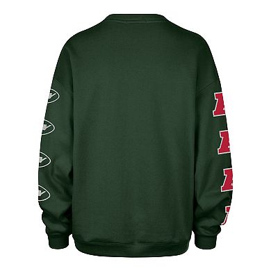 Women's '47 Green New York Jets Go Big Oversized Pullover Sweatshirt