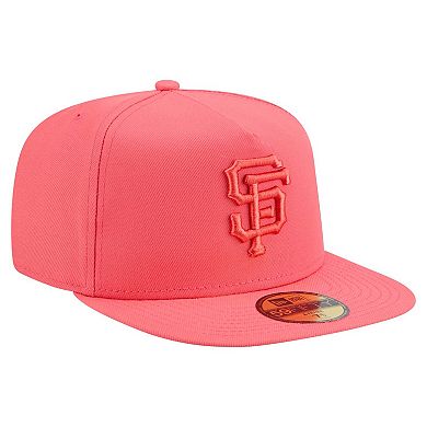 Men's New Era Coral San Francisco Giants Color Pack A-Frame 59FIFTY Fitted Hat