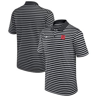 Men's Nike Black Rutgers Scarlet Knights Victory Stripe Performance Polo