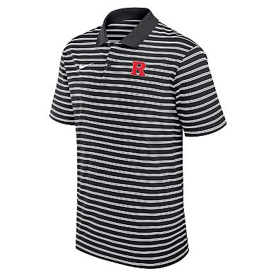 Men's Nike Black Rutgers Scarlet Knights Victory Stripe Performance Polo