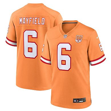 Men's Nike Baker Mayfield Creamsicle Tampa Bay Buccaneers 50th Season Game Jersey