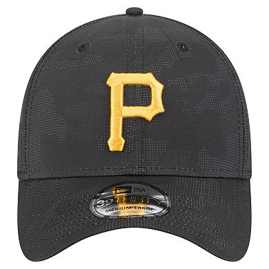 Men's New Era Black Pittsburgh Pirates Tonal Camo 39THIRTY Flex Hat