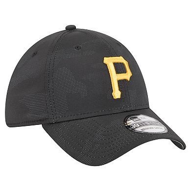 Men's New Era Black Pittsburgh Pirates Tonal Camo 39THIRTY Flex Hat