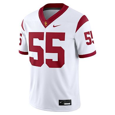 Men's Nike #55 White USC Trojans Limited Away Game Jersey