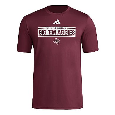 Men's adidas Maroon Texas A&M Aggies Locker Slogan Pre-Game T-Shirt