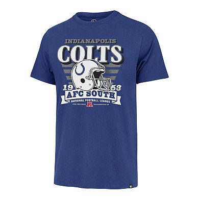 Men's '47 Royal Indianapolis Colts Stripe Splash Franklin Throwback T-Shirt