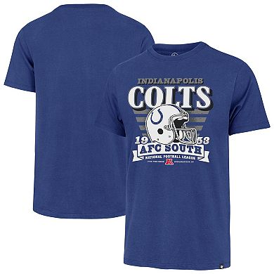 Men's '47 Royal Indianapolis Colts Stripe Splash Franklin Throwback T-Shirt