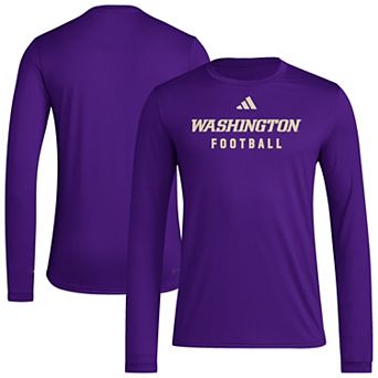 Men's adidas Purple Washington Huskies Locker Practice Football Pre-Game Long Sleeve T-Shirt