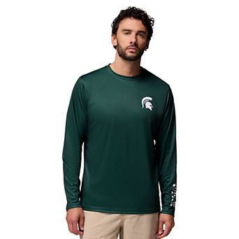 Men's Columbia Green Michigan State Spartans PHG Terminal Shot 3-Hit Long Sleeve T-Shirt