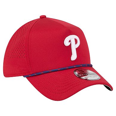 Men's New Era Red Philadelphia Phillies 39THIRTY A-Frame Perforated Flex Hat