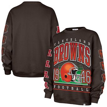 Women's '47 Brown Cleveland Browns Go Big Oversized Pullover Sweatshirt