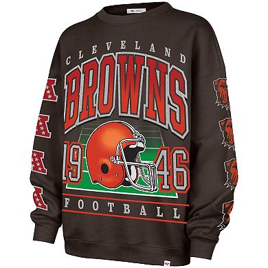 Women's '47 Brown Cleveland Browns Go Big Oversized Pullover Sweatshirt