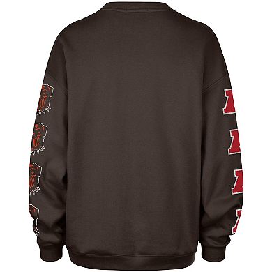 Women's '47 Brown Cleveland Browns Go Big Oversized Pullover Sweatshirt