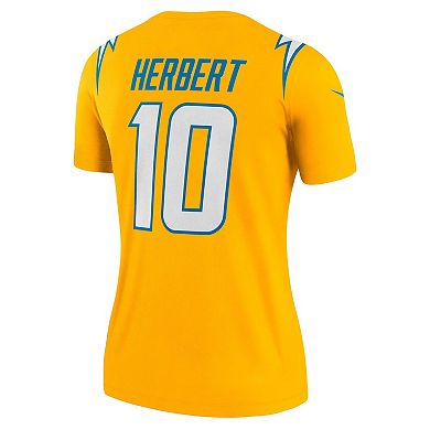 Women's Nike Justin Herbert Gold Los Angeles Chargers Alternate Charger Power Legend Player Performance Top