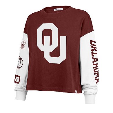 Women's '47 Crimson Oklahoma Sooners Sydney Long Sleeve T-Shirt