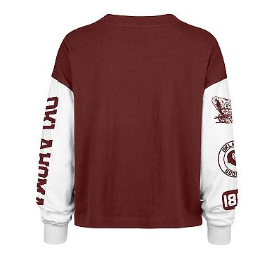 Women's '47 Crimson Oklahoma Sooners Sydney Long Sleeve T-Shirt