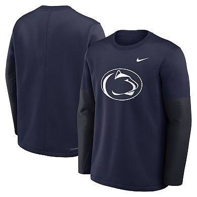 Men's Nike Navy Penn State Nittany Lions 2025 Sideline Coach Performance Long Sleeve T-Shirt