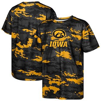 Youth Black Iowa Hawkeyes Scrimmage Sublimated T-Shirt