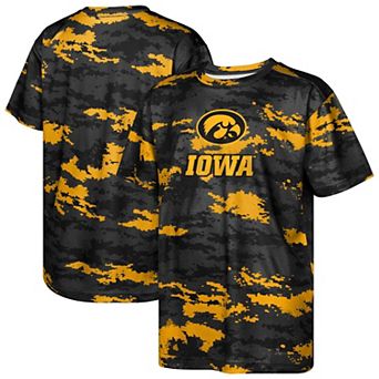 Youth Black Iowa Hawkeyes Scrimmage Sublimated T-Shirt