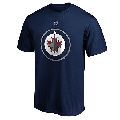 Men's Fanatics Mark Scheifele Navy Winnipeg Jets Authentic Stack Name & Number Team T-Shirt
