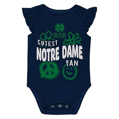 Girl's Newborn and Infant Outerstuff Navy/Green Notre Dame Fighting Irish Little Sunshine Two-Piece Bodysuit Set
