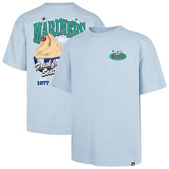 Men's '47 Light Blue Seattle Mariners Ice Cream Parlor Foundation T-Shirt