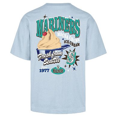 Men's '47 Light Blue Seattle Mariners Ice Cream Parlor Foundation T-Shirt