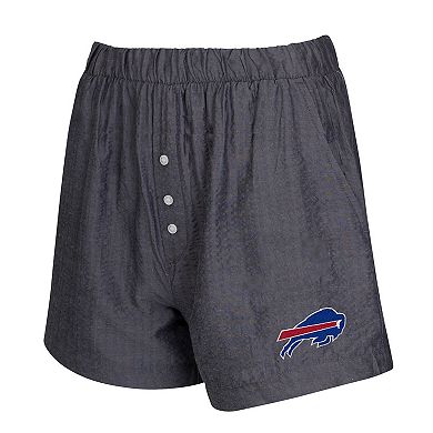 Women's Concepts Sport Black Buffalo Bills Two-Pack Stripes and Solids Boxer Shorts Set