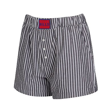Women's Concepts Sport Black Buffalo Bills Two-Pack Stripes and Solids Boxer Shorts Set