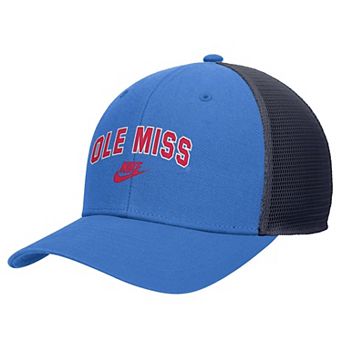 Men's Nike Powder Blue Ole Miss Rebels Vintage Arch Rise Performance Trucker Adjustable Hat