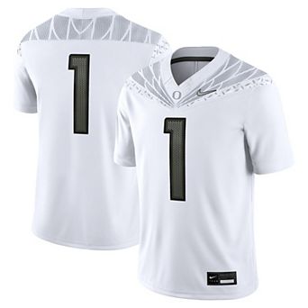 Men's Nike #1 White Oregon Ducks Game Jersey