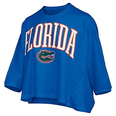Women's Pressbox Royal Florida Gators Midi Arch Over Logo Oversized T-Shirt