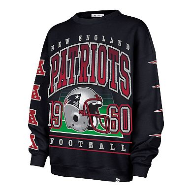 Women's '47 Navy New England Patriots Go Big Oversized Pullover Sweatshirt