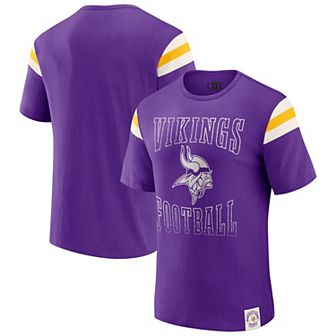 Men's Darius Rucker Collection by Fanatics Purple Minnesota Vikings Football Stripe Sleeve T-Shirt