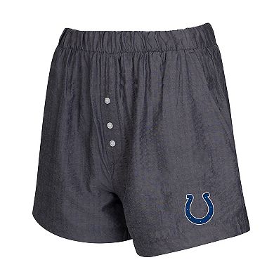 Women's Concepts Sport Black Indianapolis Colts Two-Pack Stripes and Solids Boxer Shorts Set